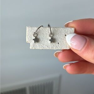 Silver Star Hoop Earrings